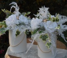 Luxusní zimní květinová dekorace v boxiku