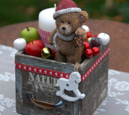 Medvídek v šuplíku - vánoční dekorace