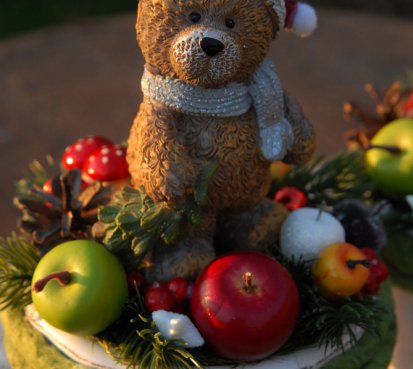 Dekorace vánoční s medvídkem
