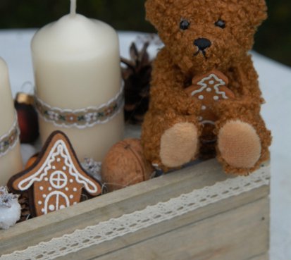 Perníčková vánoční dekorace s medvídkem