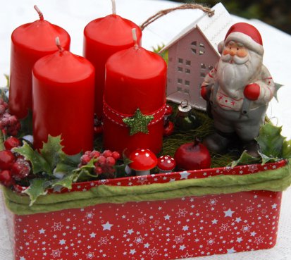 Adventní dekorace s Ježíškem