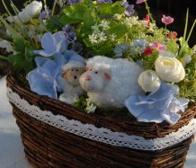 Jarní košík s ovečkami