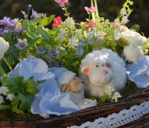 Jarní košík s ovečkami