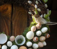 Jarní velikonoční věnec s ptáčky