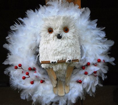 Bílá sova...zimní věnec