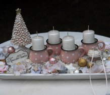 Adventní luxusní dekorace s hrníčky