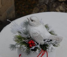 Zimní dekorace s ptáčkem II.