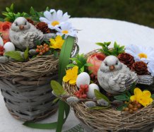 Jarní dekorace..."ptáček v hnízdě"