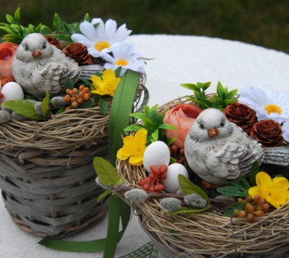 Jarní dekorace..."ptáček v hnízdě"