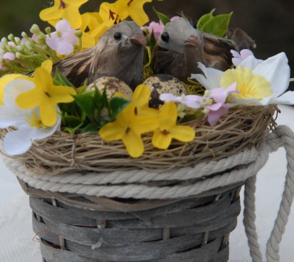 Jarní dekorace..."Ptáčci v hnízdě"