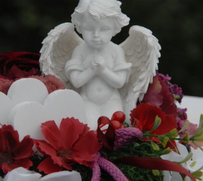 Dušičková dekorace s andělem