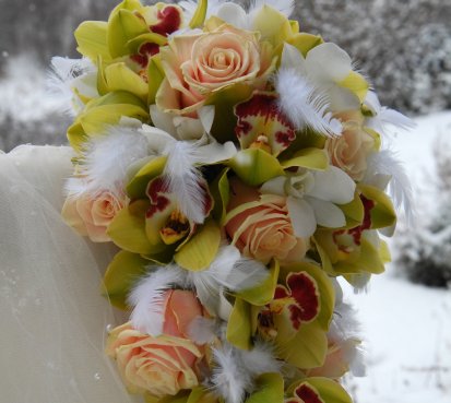 Pohádková zimní převislá kytice