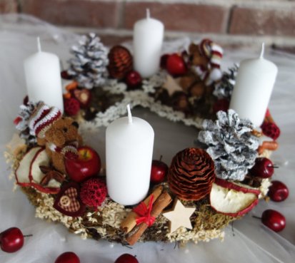 Adventní medvídkový věnec I.