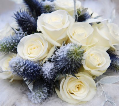 Zimní svatební kytice