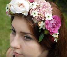 Květinová svatební čelenka ve stylu vintage