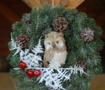 Vánoční věnec s moudrou sovou
