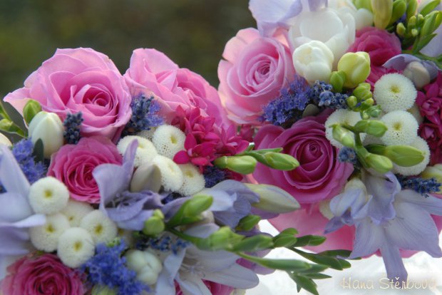 Fialovo růžová svatba