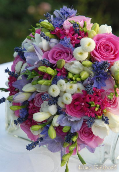 Fialovo růžová svatba